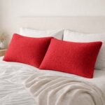 Premium Soft Teddy Fleece Pillows - Red