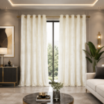Crushed Velvet Blackout Curtains - Cream