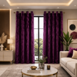 Crushed Velvet Blackout Curtains - Aubergine
