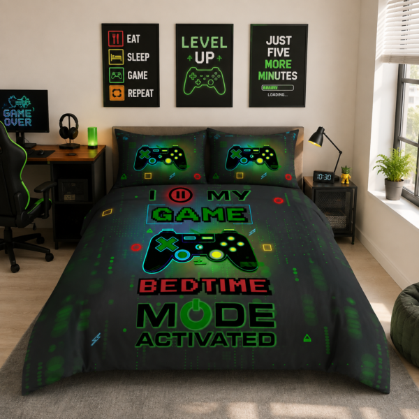 Luxury Gamer Printed Duvet Cover Set - Multi