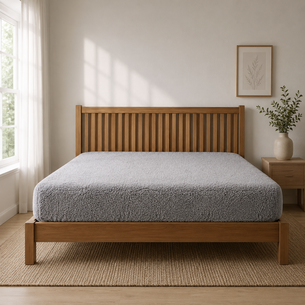 Ultra Soft Teddy Fitted Sheet - Silver