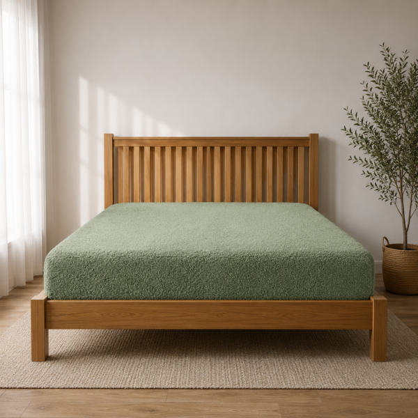 Ultra Soft Teddy Fitted Sheet - Sage Green