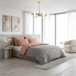 Striped Complete Bedding Set Reversible - Pink/Grey