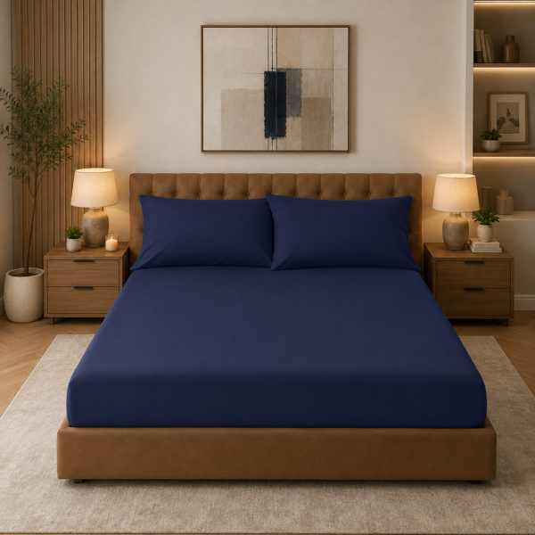 Comfort Soft Touch Deep Fitted Sheet - Navy