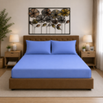 Microfibre Deep Fitted Sheet Sky Blue