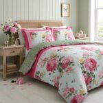 Floral Complete Bedding Set - Sage Green/Pink