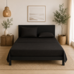 Super Soft Breathable Flat Bed Sheet - Black