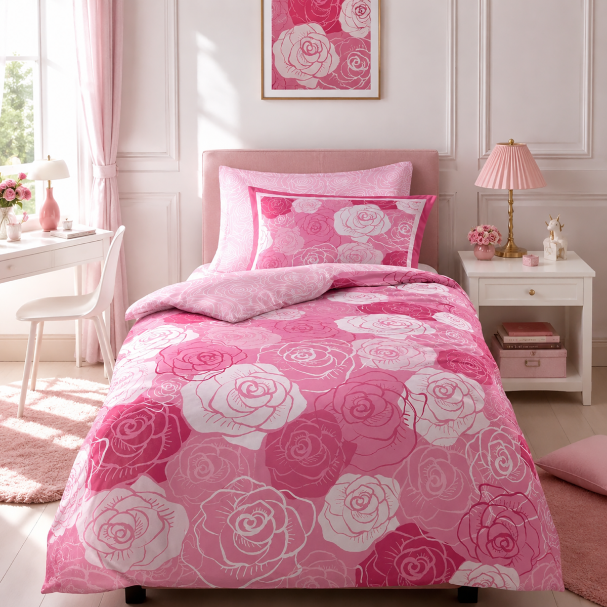 Modern Kids Blossom Duvet Cover Set – Blush Pink
