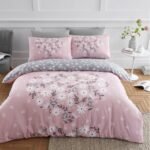 Reversible Floral Heart Duvet Cover Set - Blush Pink