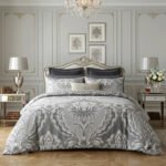 Damask Duvet Cover Set Grey