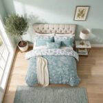 Reversible Forest Leaf Duvet Cover Set - Duck Egg