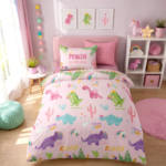 Premium Kids Dino Duvet Set - Pink
