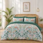 Botanical Floral Duvet Cover Set - Green