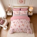 Sparrow Flower Duvet Cover Set - Blush Pink