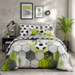 Premium Kids Football Duvet Cover Set - Grey