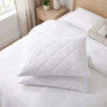 Quilted Anti Allergy Pillow Protector - White