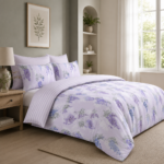 Botanical Leaf Duvet Cover Set - Purple