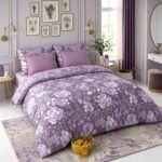 Floral Complete Bedding Set Polycotton - Purple