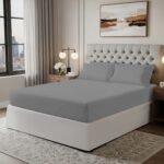 200 Thread Count Fitted Sheet - Grey - Image 4