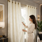 Crushed Velvet Blackout Curtains - Cream