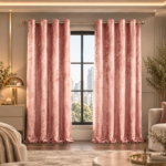 Crushed Velvet Blackout Curtains - Blush Pink