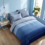 Ombre Stripe Duvet Cover Set Navy Blue