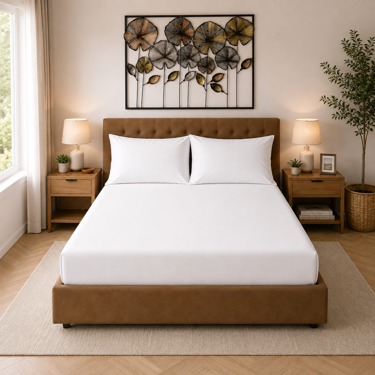 2 Microfibre Deep Fitted Sheet - White