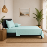 Super Soft Breathable Flat Bed Sheet - Aqua