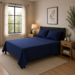 Super Soft Breathable Flat Bed Sheet - Navy