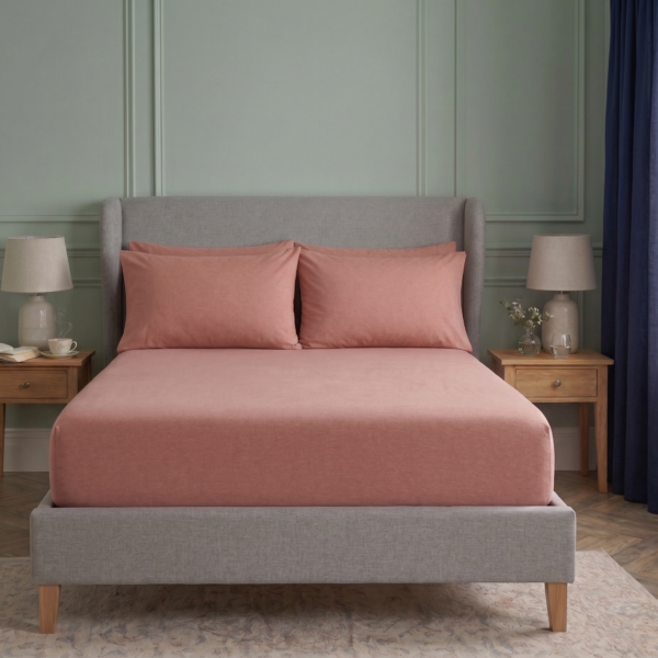 Plain Dyed Percale Fitted Sheet - Blush Pink