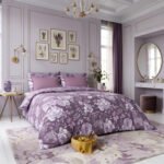Floral Complete Bedding Set Polycotton - Purple