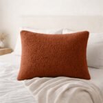 Premium Soft Teddy Fleece Pillows - Burnt Orange - Image 3