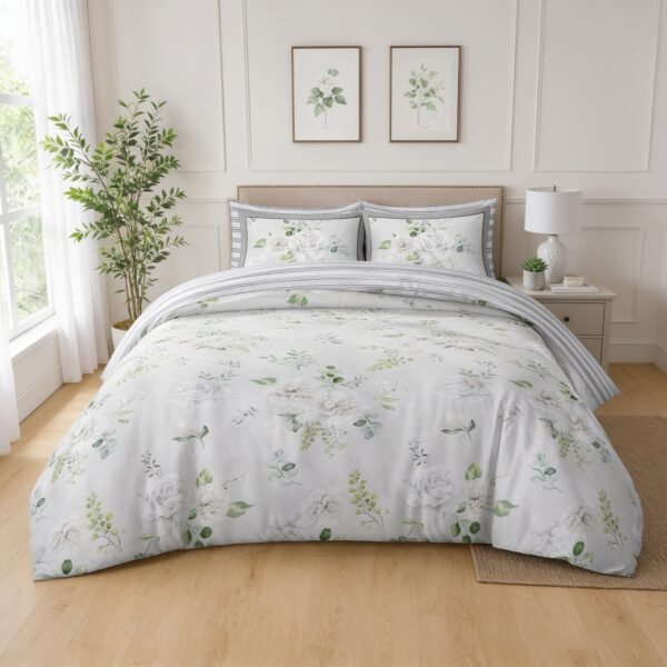 Reversible Striped Duvet Cover Set Multi