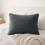 Premium Soft Teddy Fleece Pillows - Charcoal - Image 3