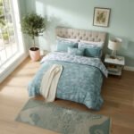 Reversible Forest Leaf Duvet Cover Set - Duck Egg