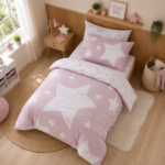 Modern Kids Star Duvet Cover Set - Blush Pink