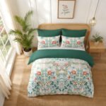 Botanical Floral Duvet Cover Set - Green