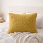 Premium Soft Teddy Fleece Pillows - Ochre - Image 3