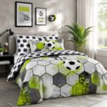 Premium Kids Football Duvet Cover Set - Grey