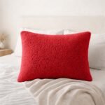 Premium Soft Teddy Fleece Pillows - Red - Image 3