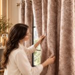 Crushed Velvet Blackout Curtains - Champagne