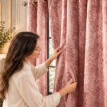 Crushed Velvet Blackout Curtains - Blush Pink