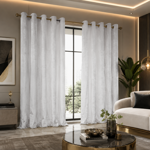 Crushed Velvet Blackout Curtains - Grey