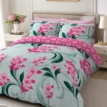 Floral Polycotton Duvet Set - Pink