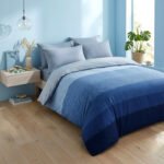 Ombre Stripe Duvet Cover Set Navy Blue