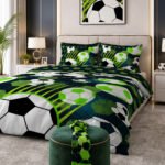 Kids' Sports Football Duvet Cover Set - Green