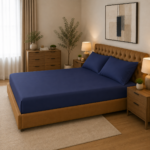 Microfibre Deep Fitted Sheet Navy