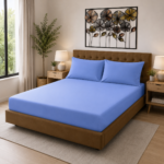 Microfibre Deep Fitted Sheet Sky Blue