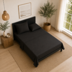 Super Soft Breathable Flat Bed Sheet - Black