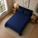Super Soft Breathable Flat Bed Sheet - Navy